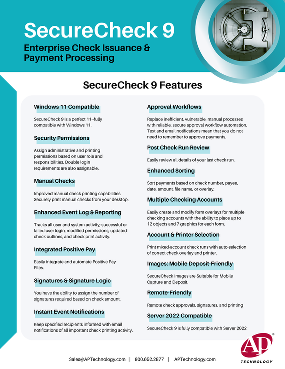 SecureCheck 9 Brochure - Features